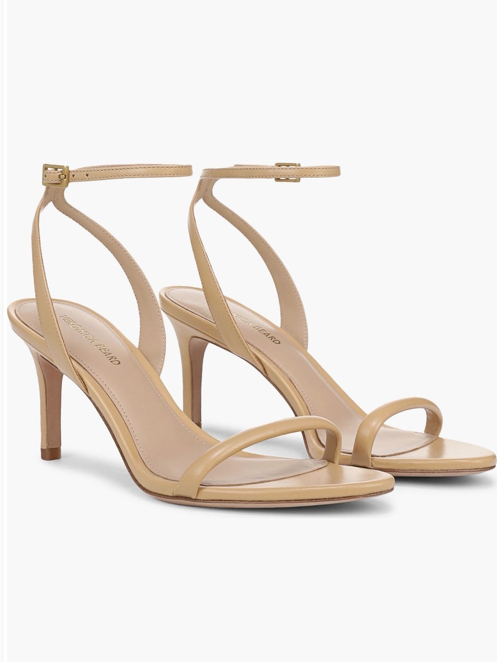 Veronica Beard Nude Tan Ankle-Strap Stiletto Sandals